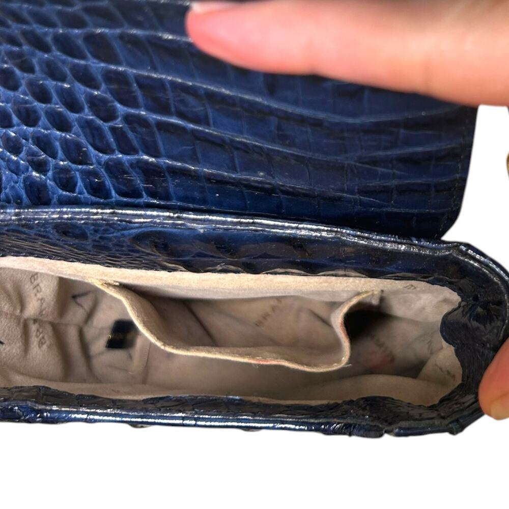 Brahmin, 'Sloane' Croc Small Camera, Phone Bag, Navy Melbourne, Genuine Leather - Picture 12 of 14